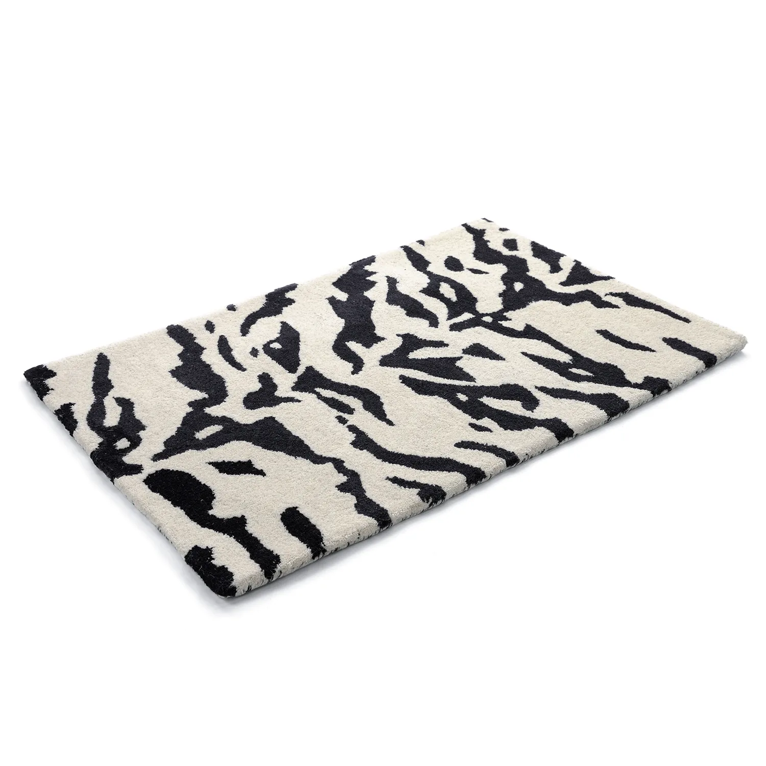 Dørmåtte - Zebra Tufted Wool Premium (hvid/sort)