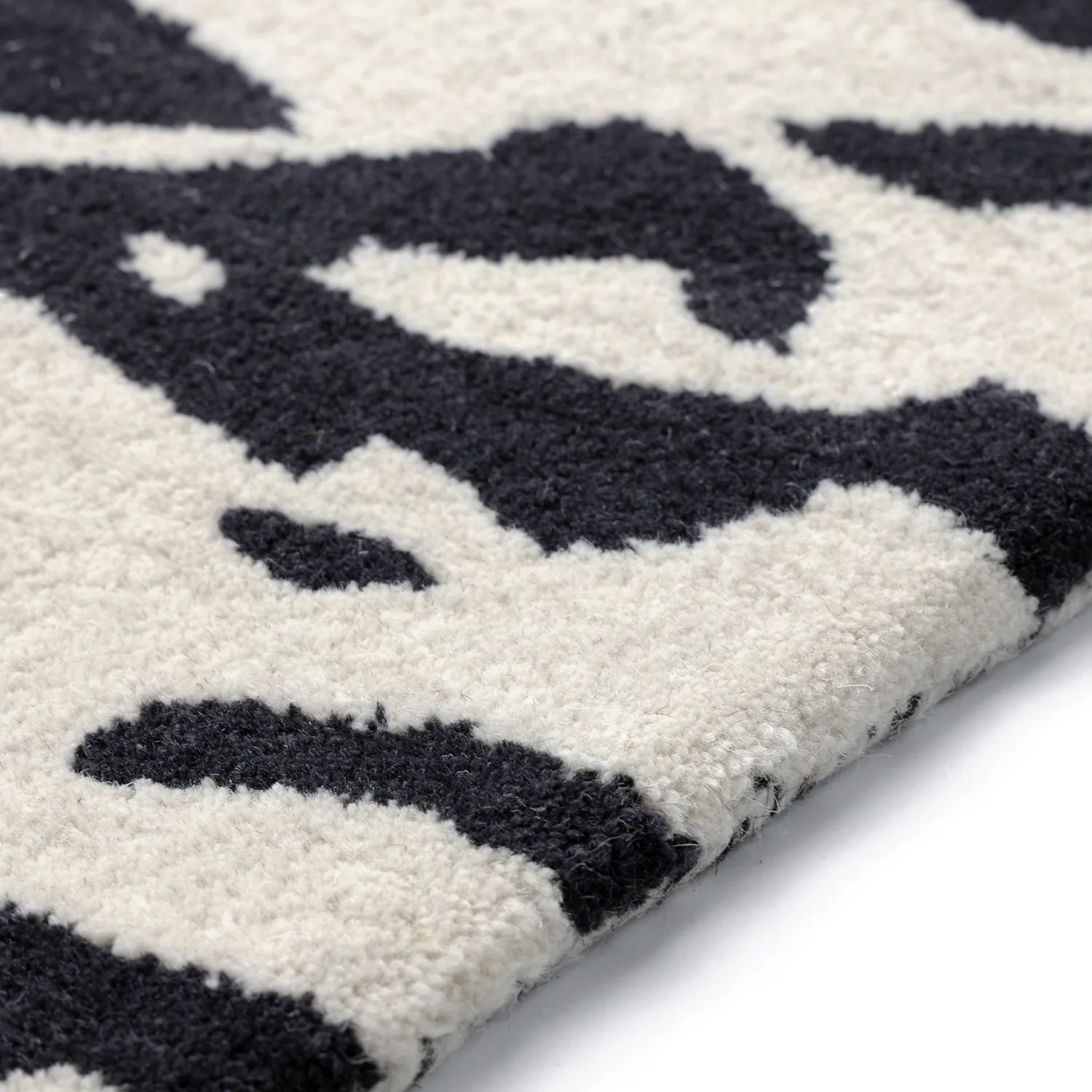 Dørmåtte - Zebra Tufted Wool Premium (hvid/sort)