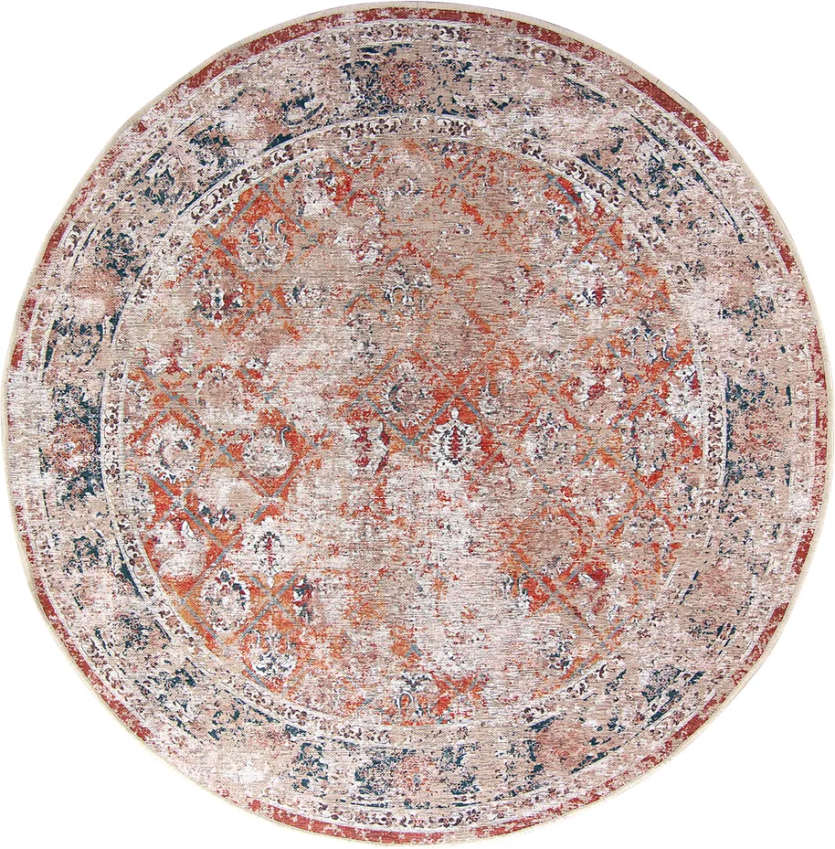 Rundt tæppe - Douz (lyserød/multi)