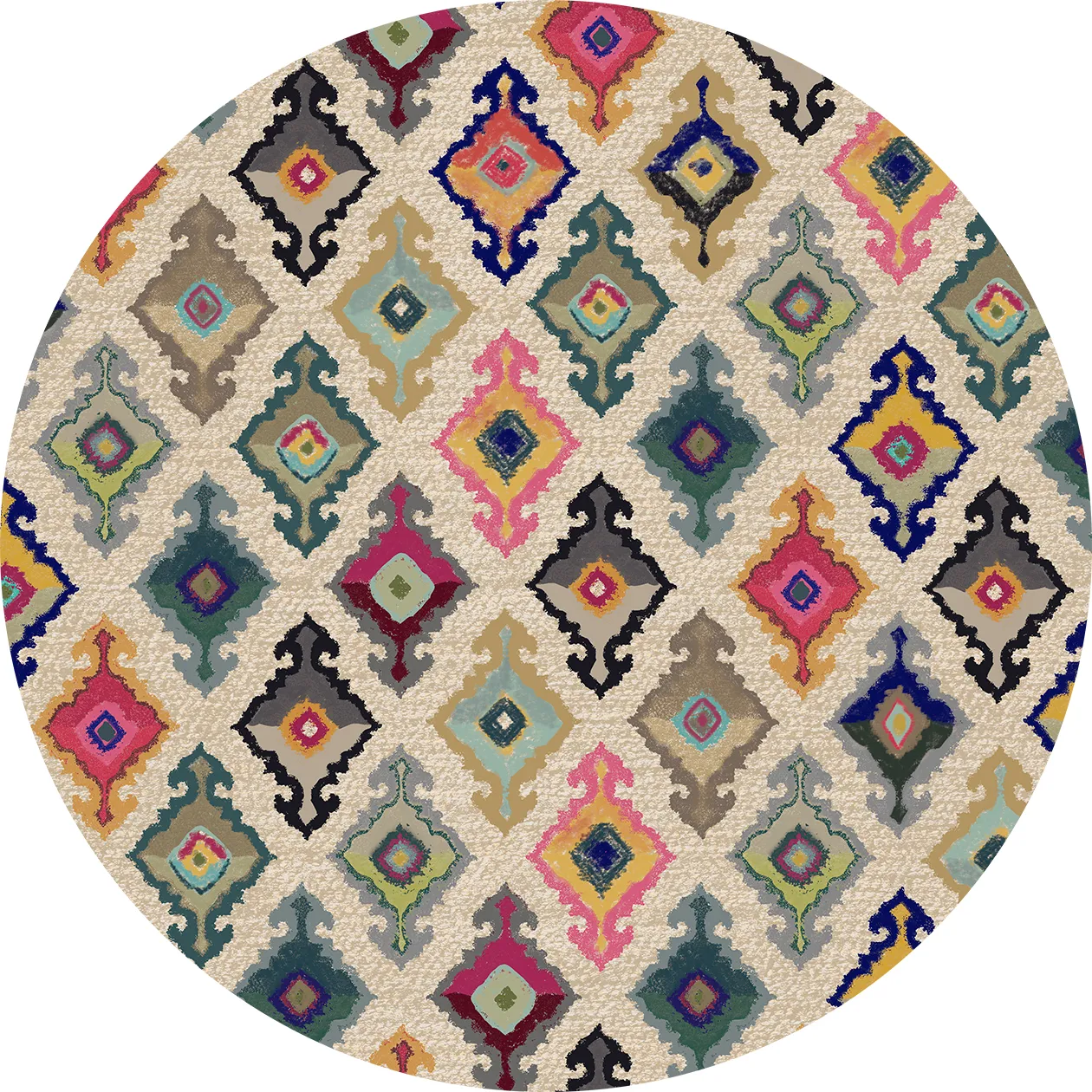 Rundt tæppe - Isparta (multi)