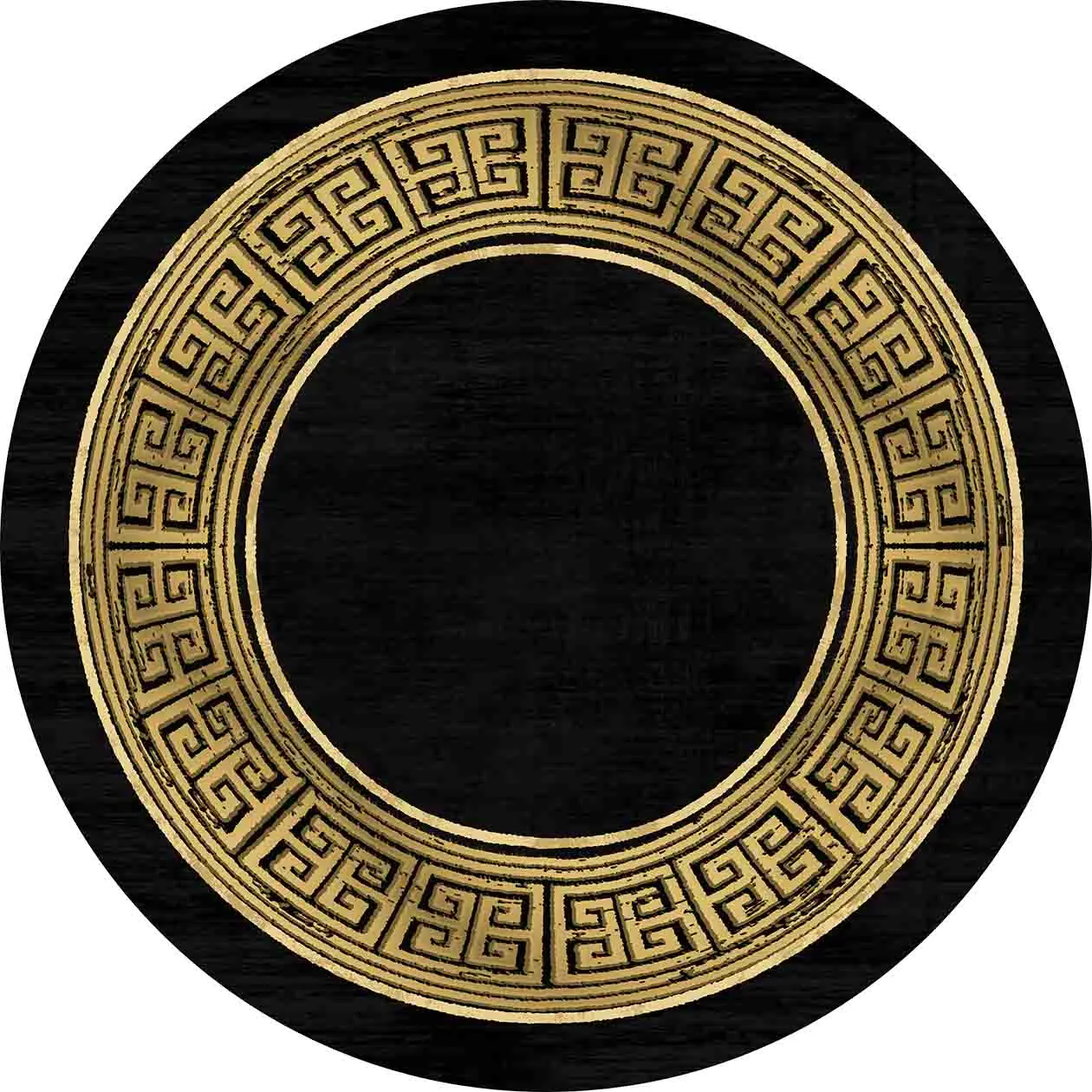 Rundt tæppe - Tilos (sort/guld)