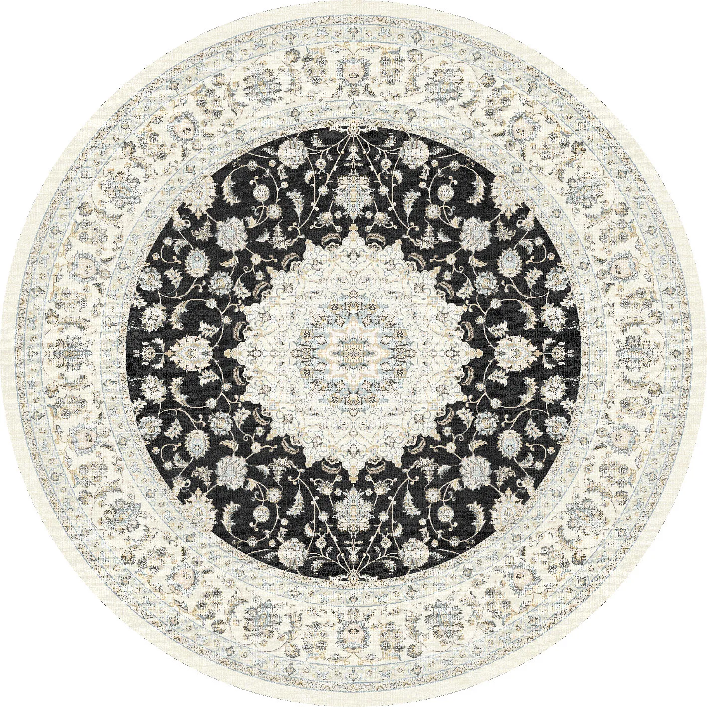 Rundt tæppe - Arabella (sort)