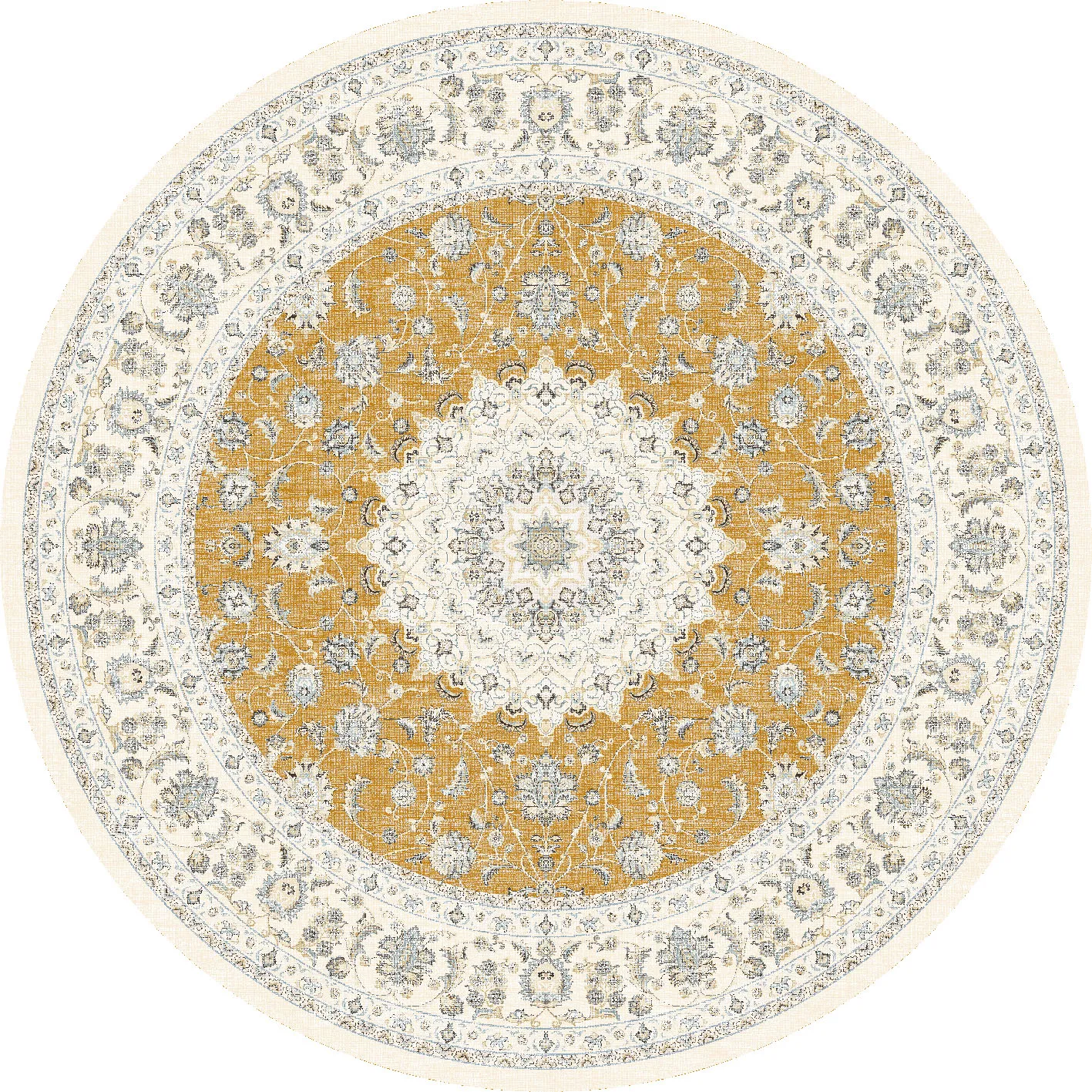 Rundt tæppe - Arabella (ochre)