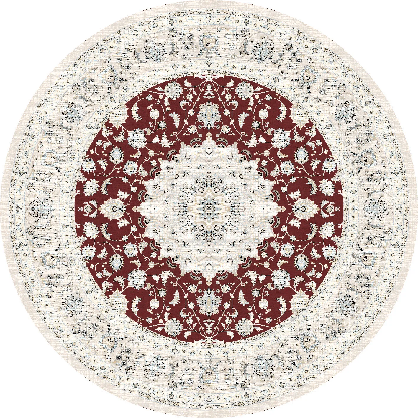 Rundt tæppe - Arabella (bordeaux)