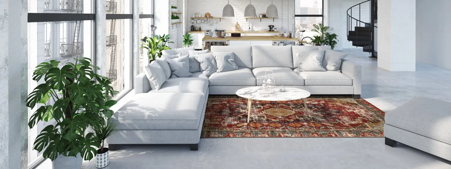 Wilton-tæppe - Idri (rød/multi)