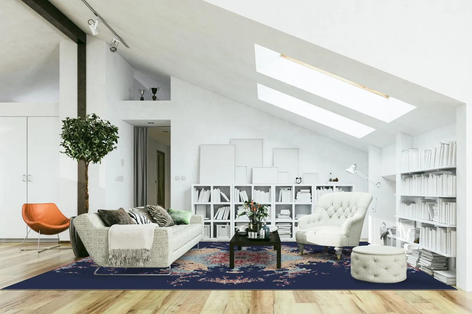 Wilton-tæppe - Murzuk (blå)