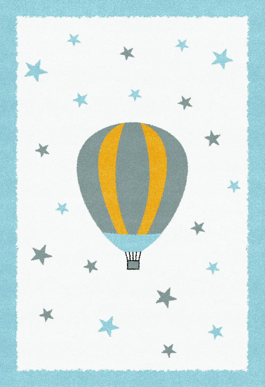 Børnetæppe - Alone Balloon (blå)