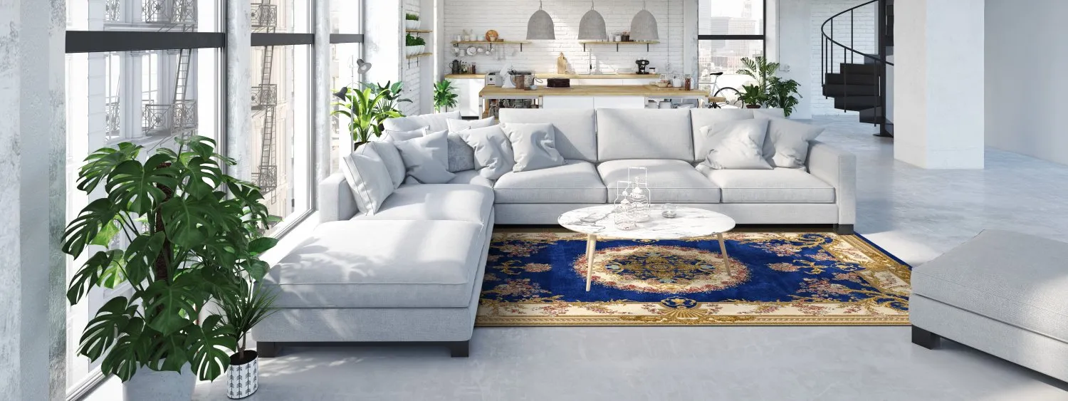 Wilton-tæppe - Marand (blå)