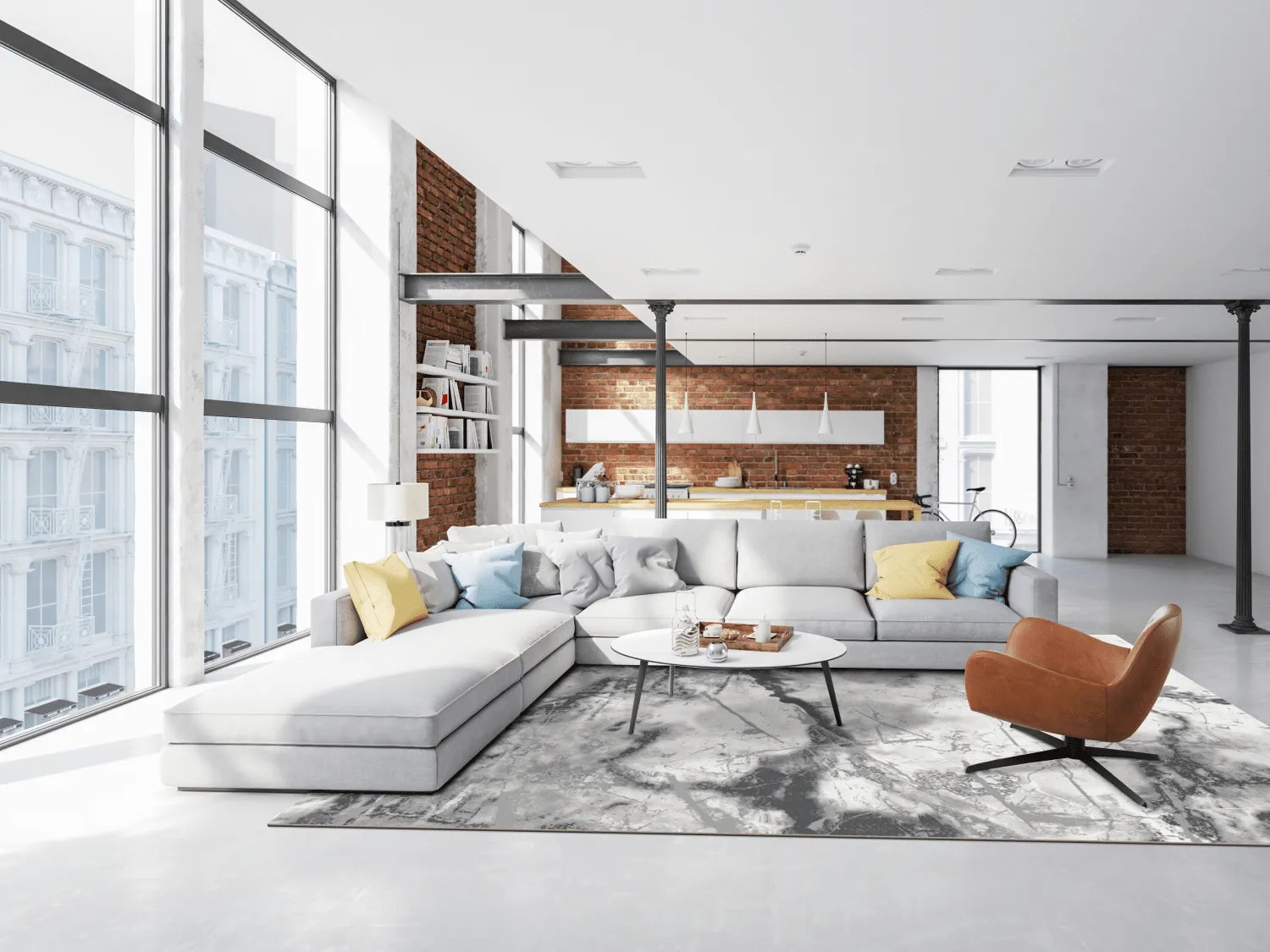 Wilton-tæppe - Mermer (grå/hvid)