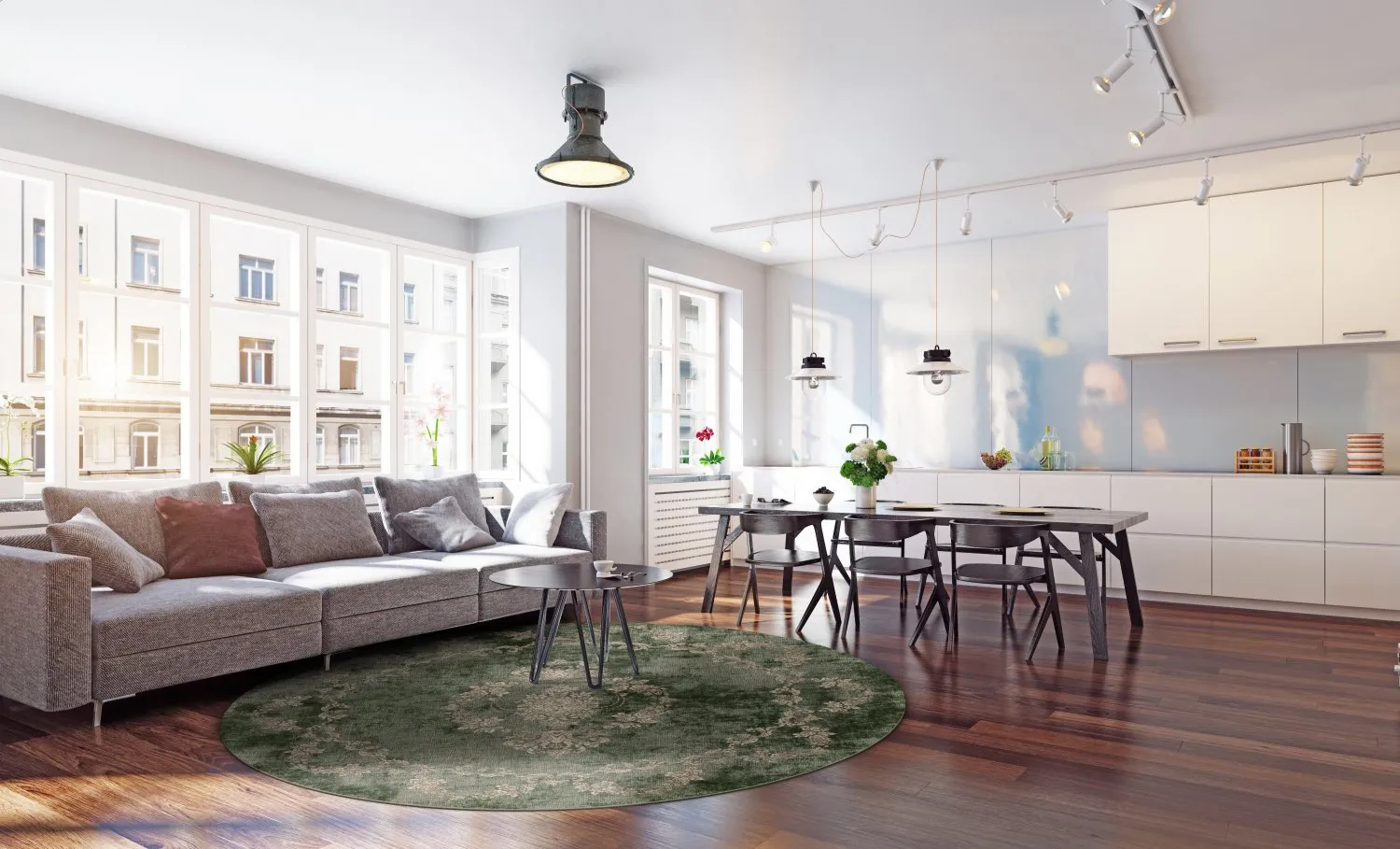 Rundt tæppe - Taknis (grøn)