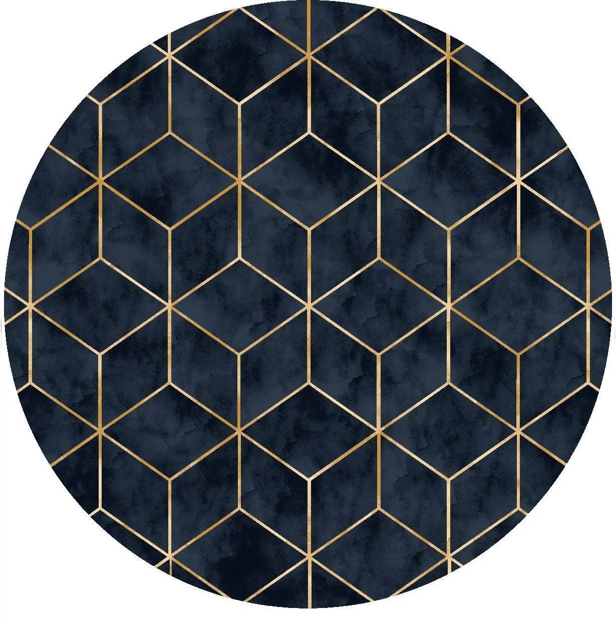 Rundt tæppe - Remy (mørkeblå)