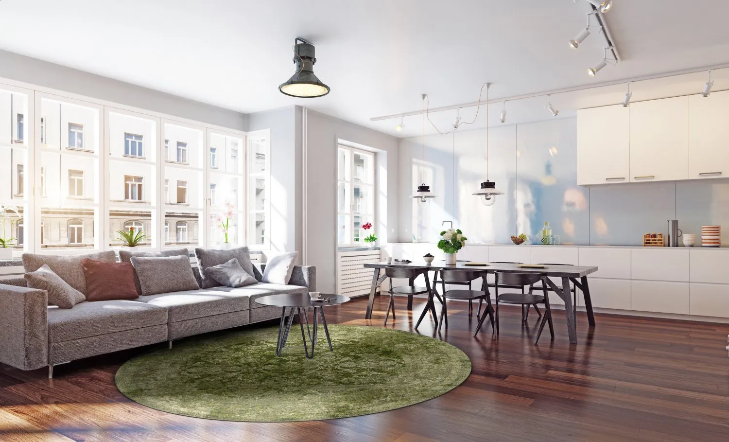 Rundt tæppe - Denizli (grøn)