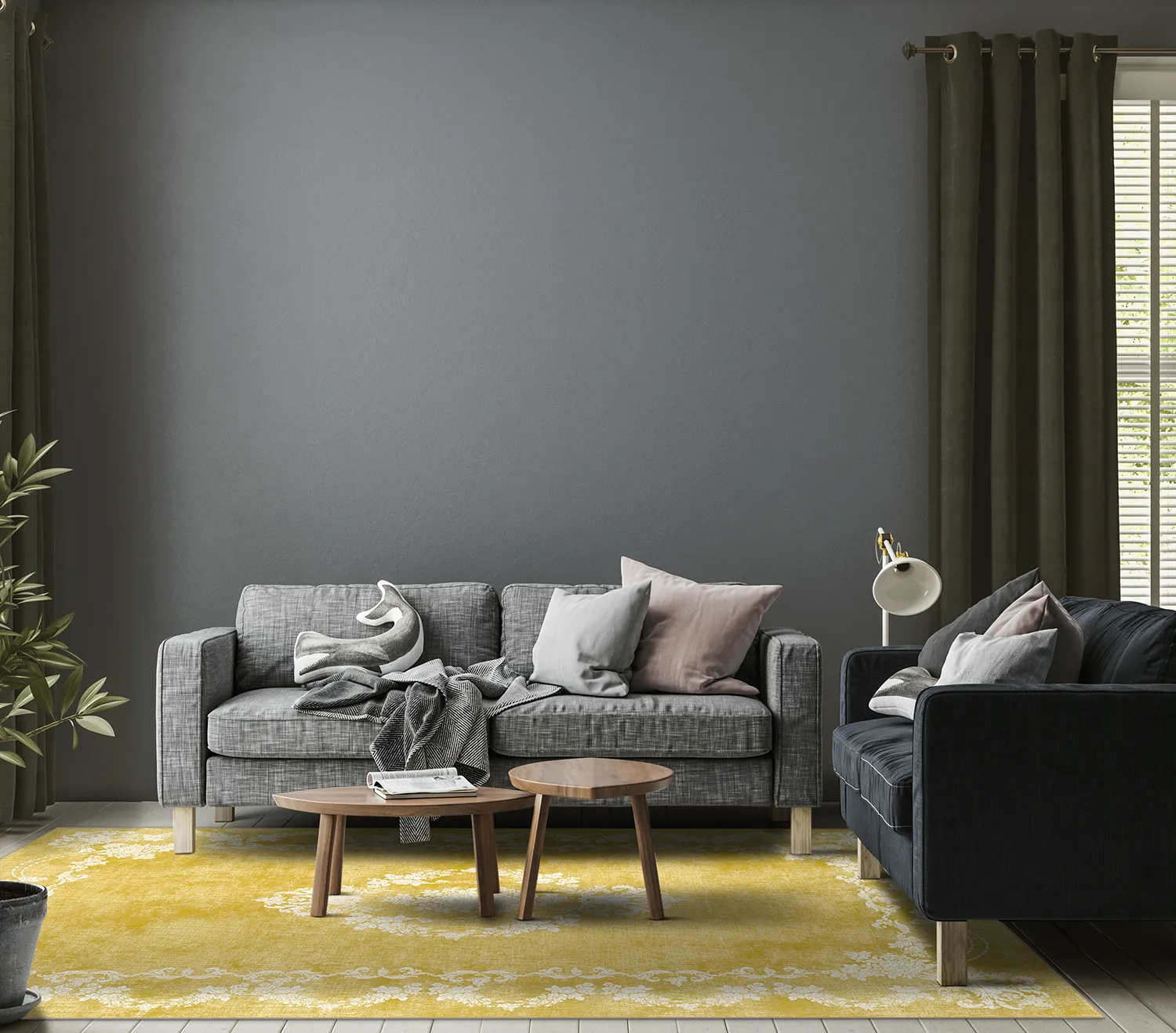 Wilton-tæppe - Taknis (gul)