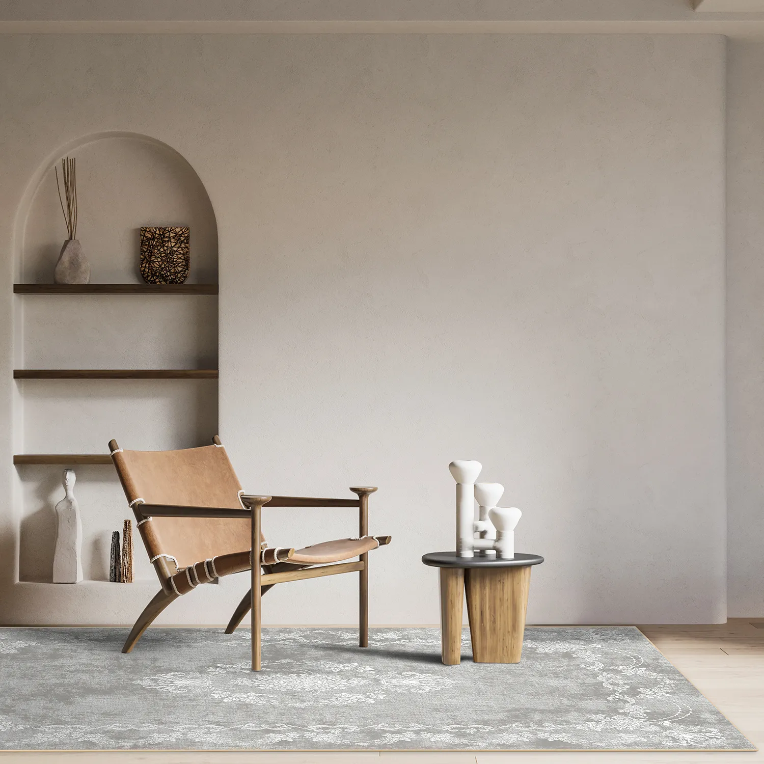 Wilton-tæppe - Taknis (grå)