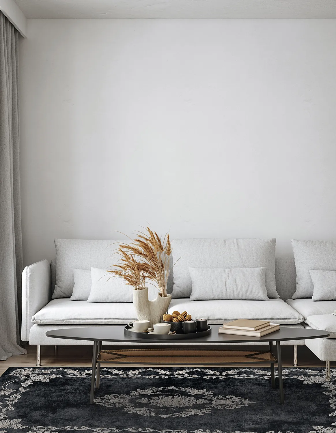 Wilton-tæppe - Taknis (sort)