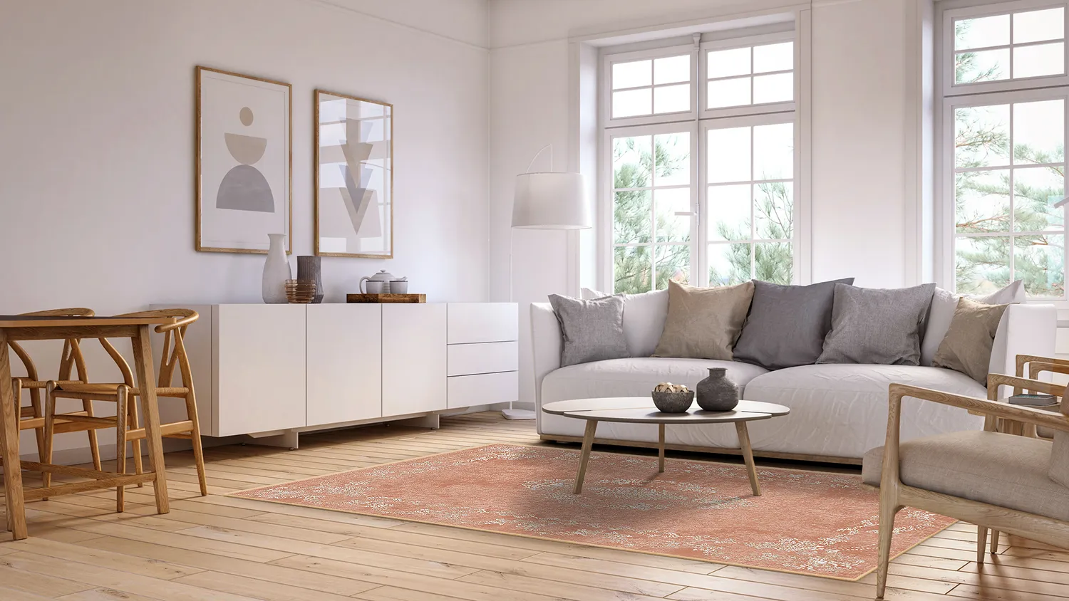 Wilton-tæppe - Taknis (lyserød)