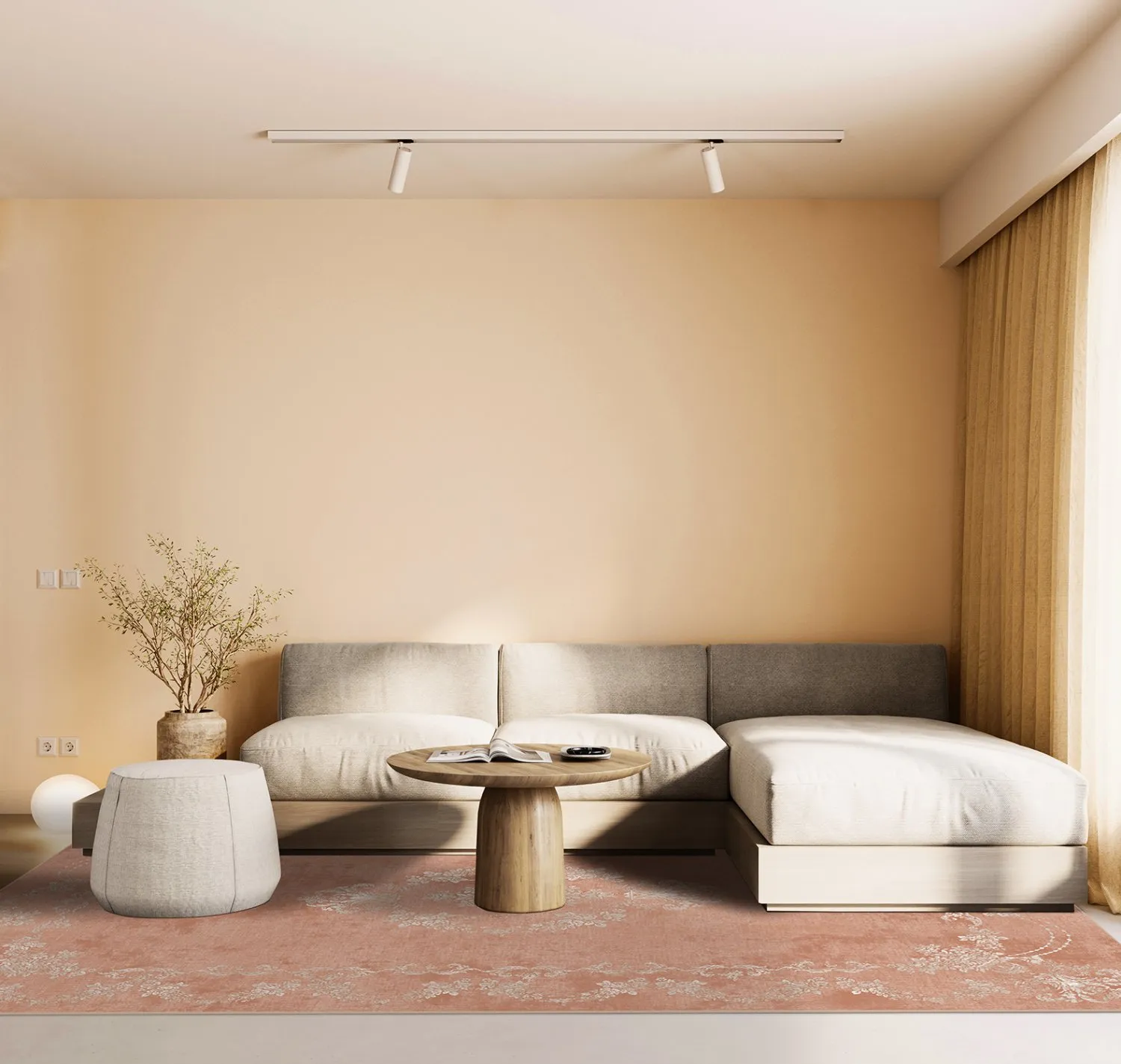 Wilton-tæppe - Taknis (lyserød)