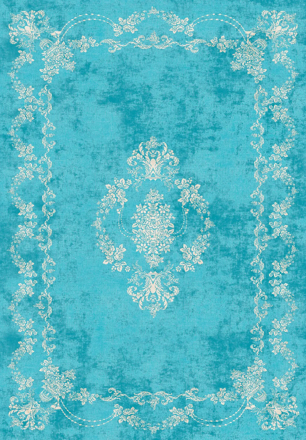 Wilton-tæppe - Taknis (petrol)