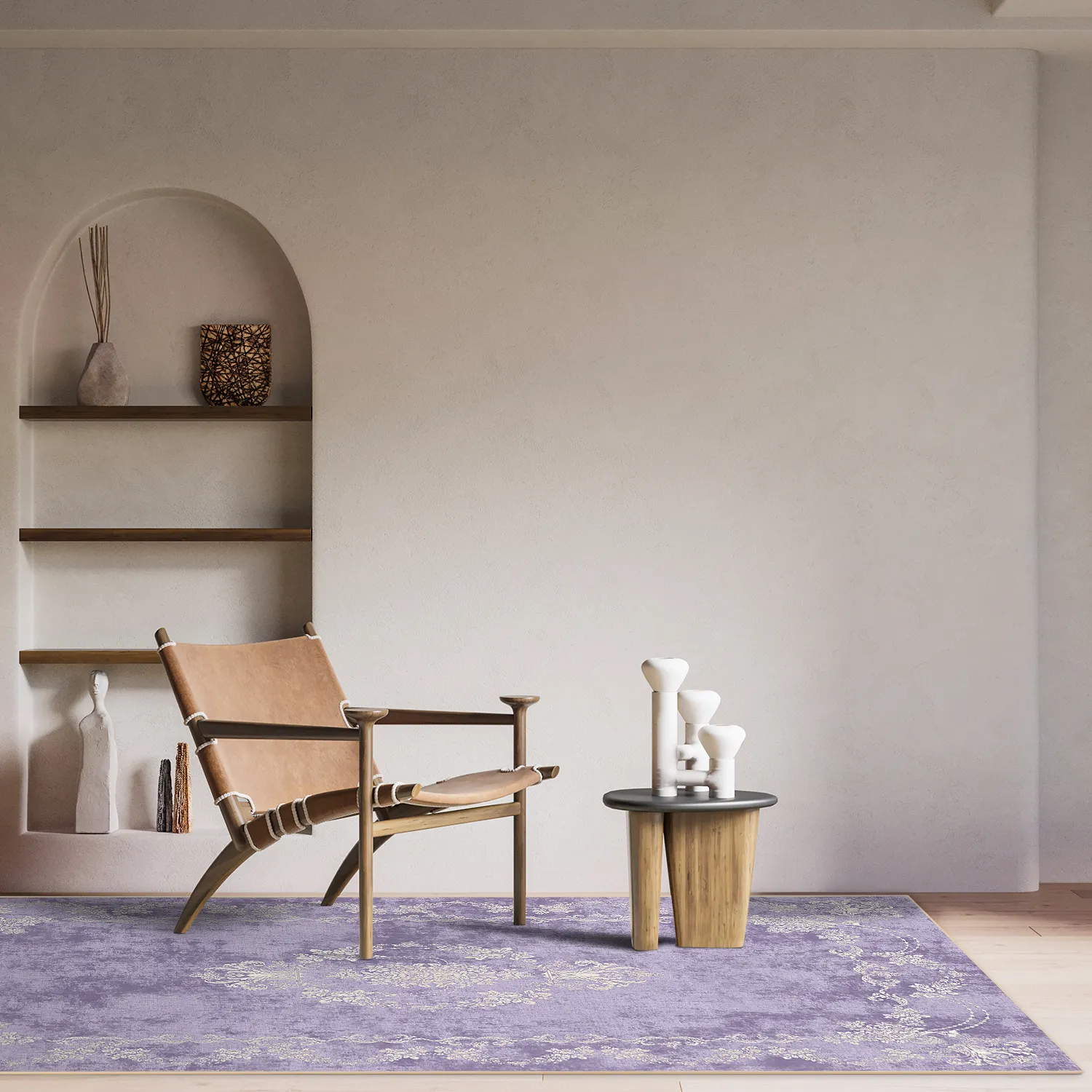 Wilton-tæppe - Taknis (lys lilla)