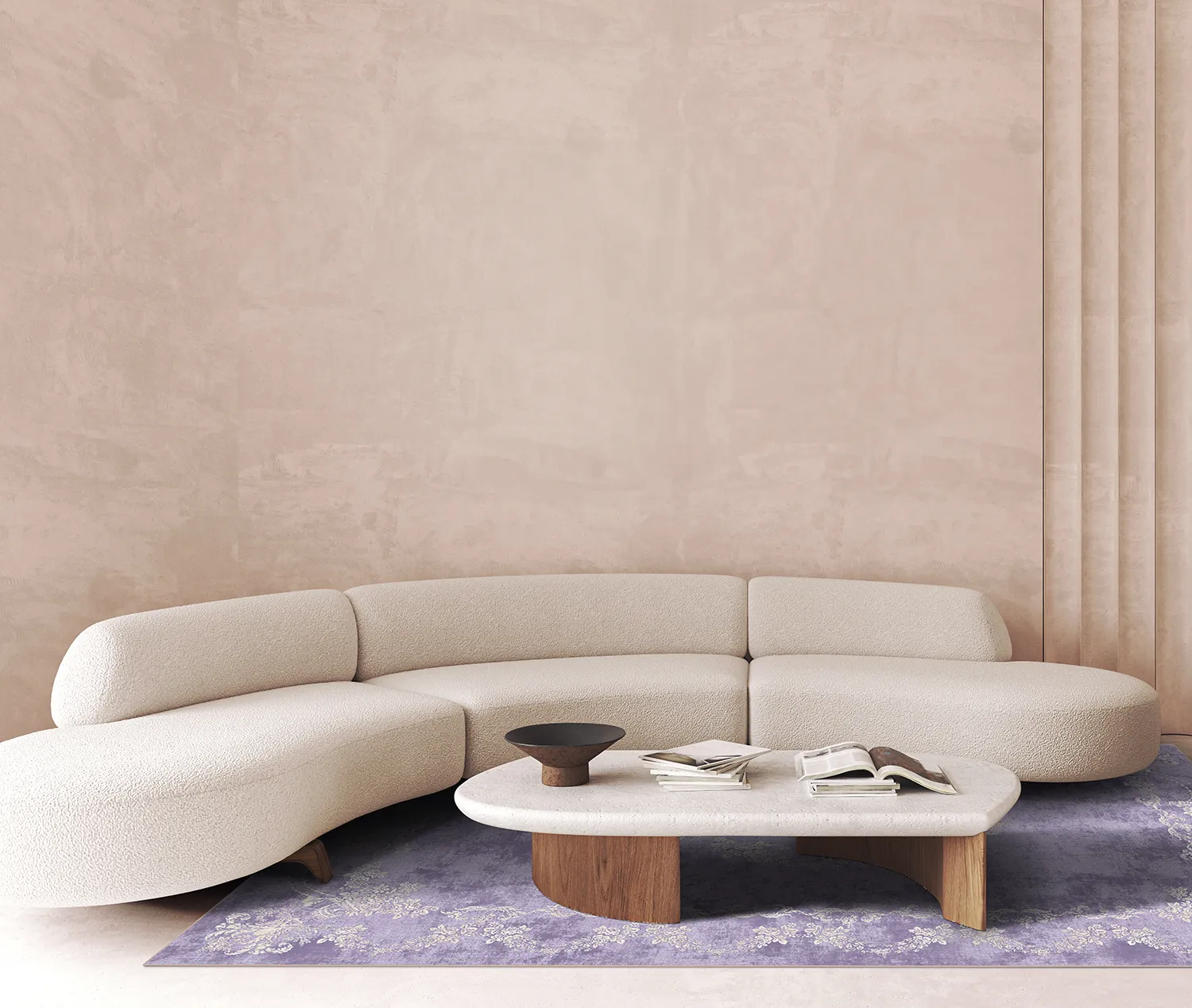 Wilton-tæppe - Taknis (lys lilla)