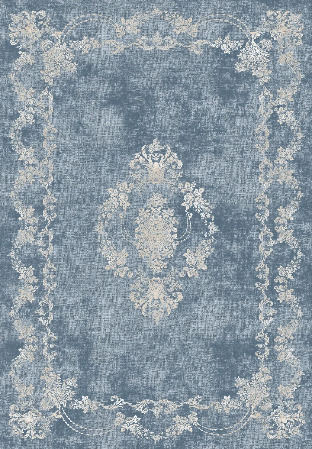 Wilton-tæppe - Taknis (lyseblå)