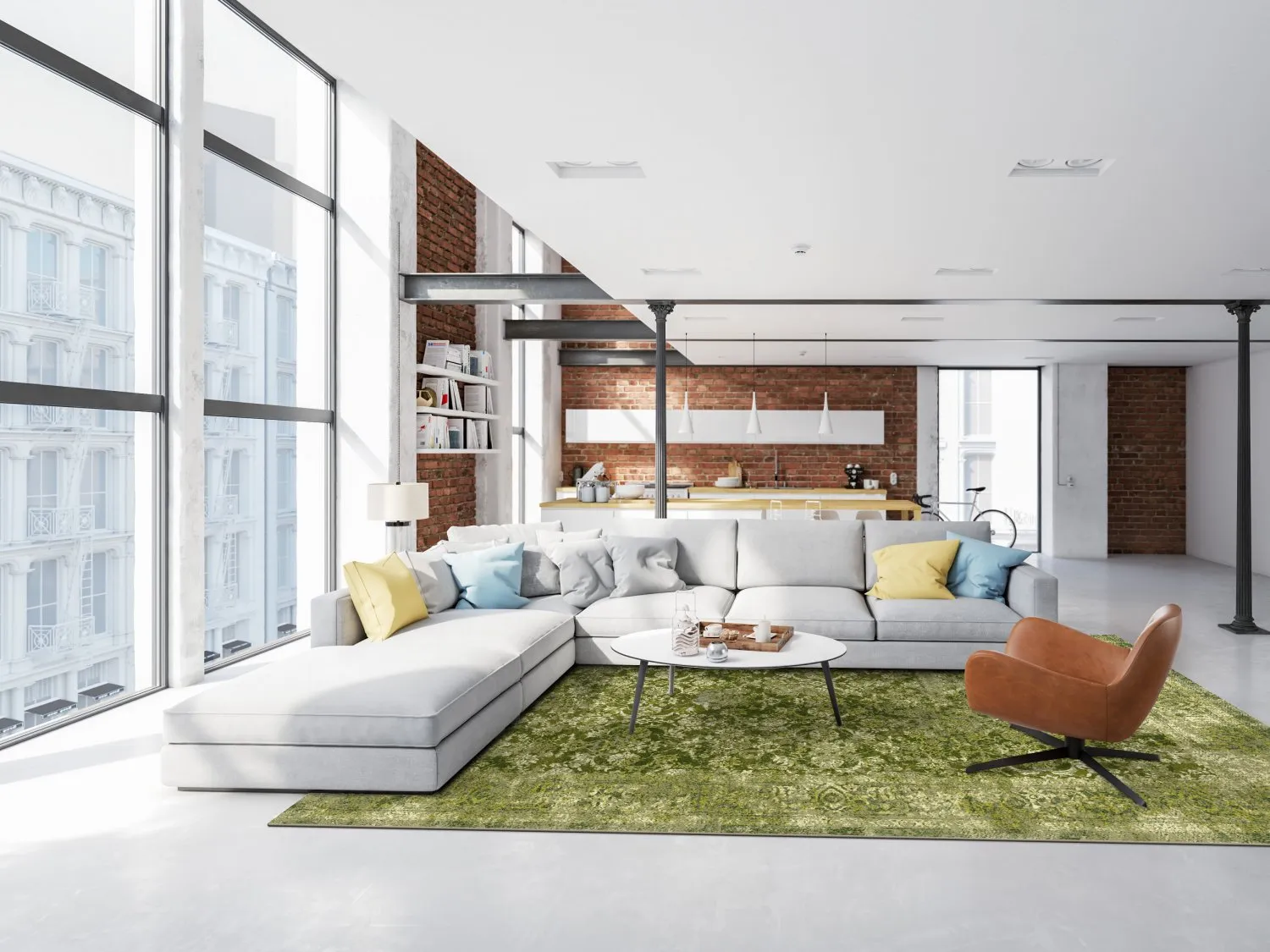 Wilton-tæppe - Denizli (grøn)