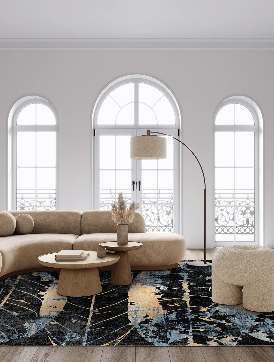 Wilton-tæppe - Nyx (sort/multi)