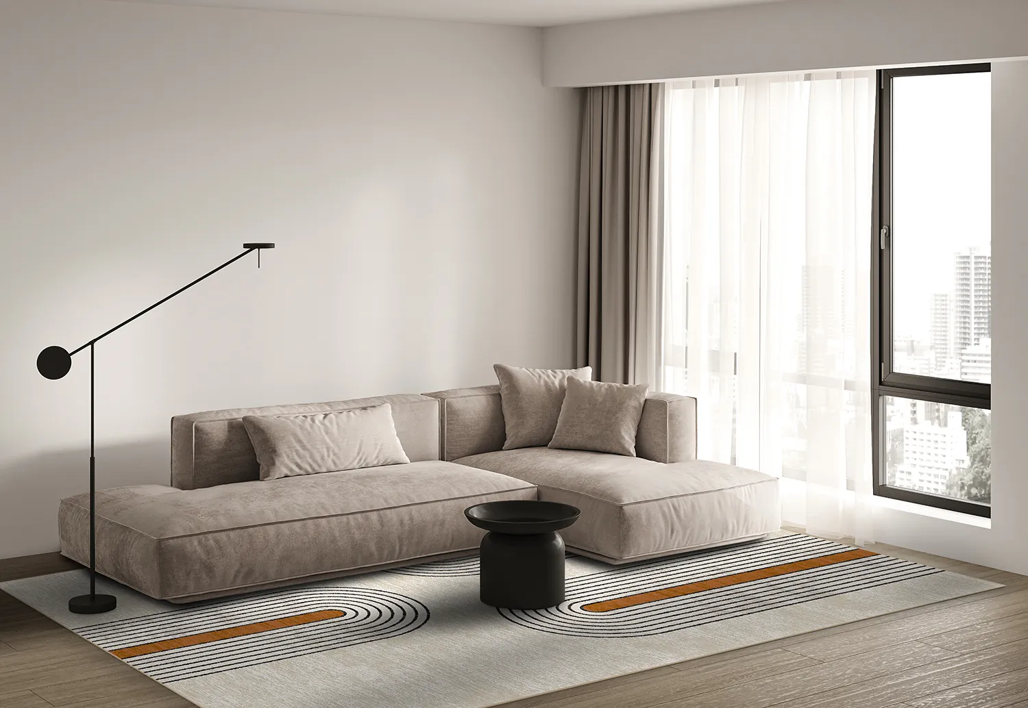 Wilton-tæppe - Larissa (beige/multi)