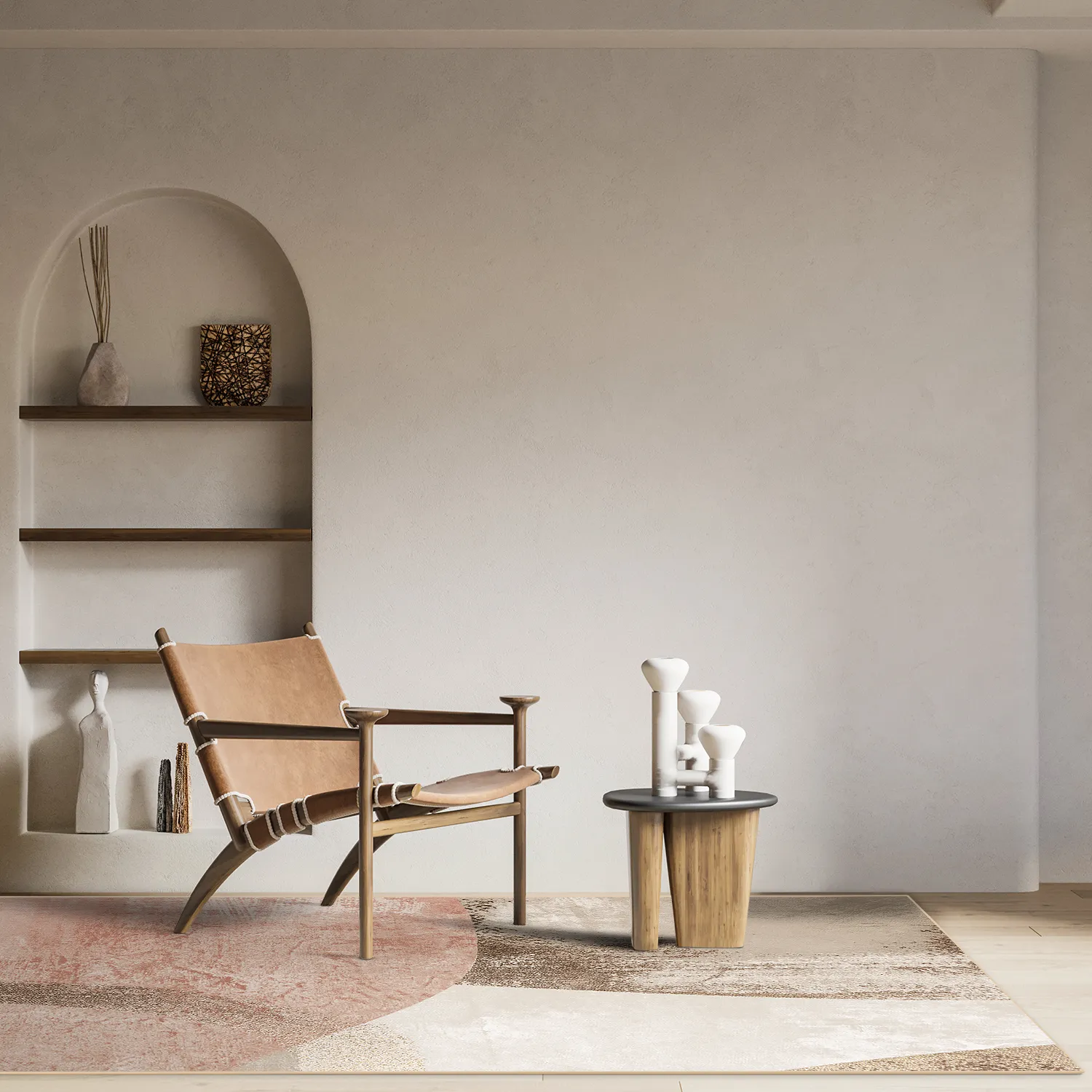 Wilton-tæppe - Fia (lyserød/multi)