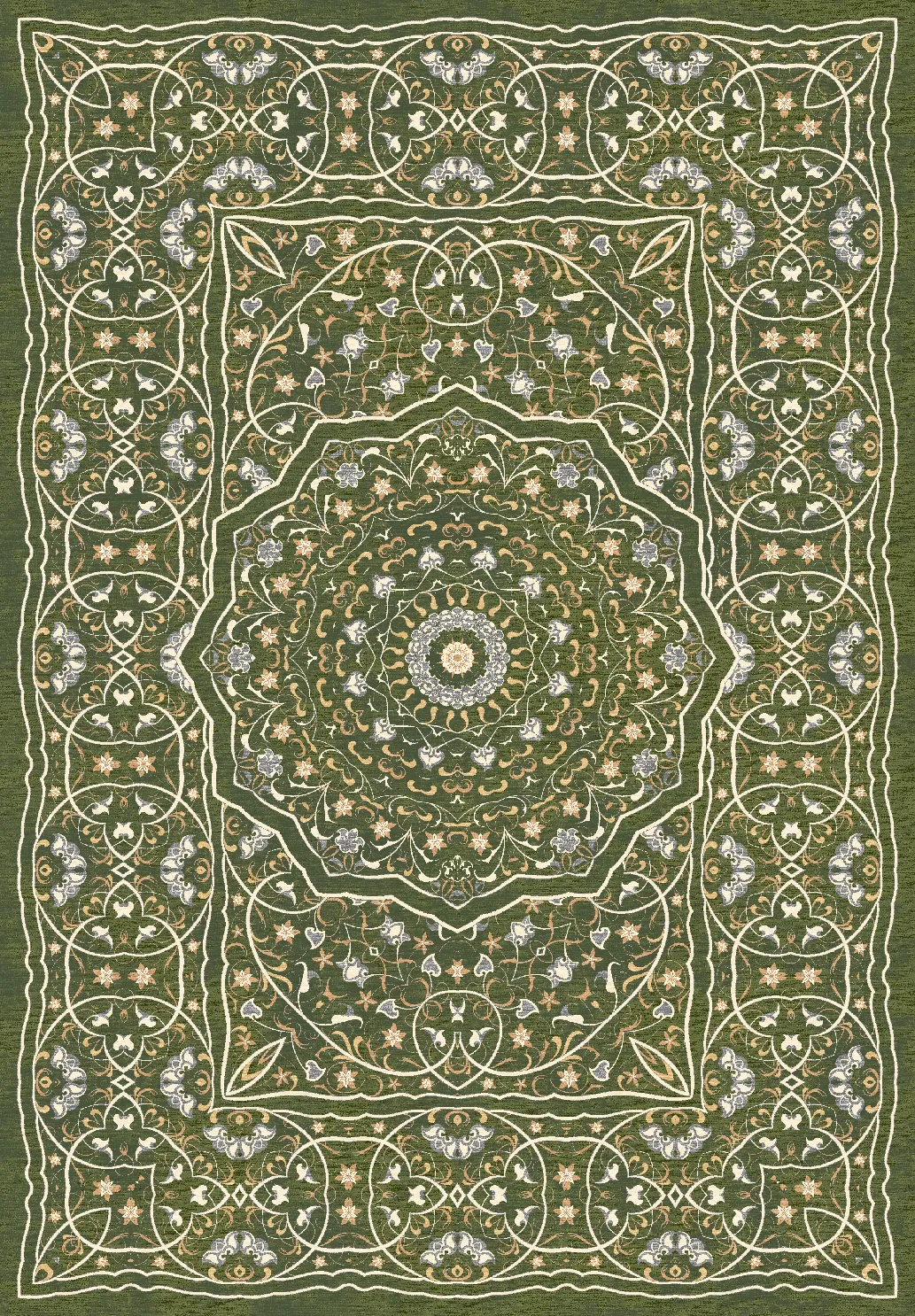 Wilton-tæppe - Yvette (grøn)