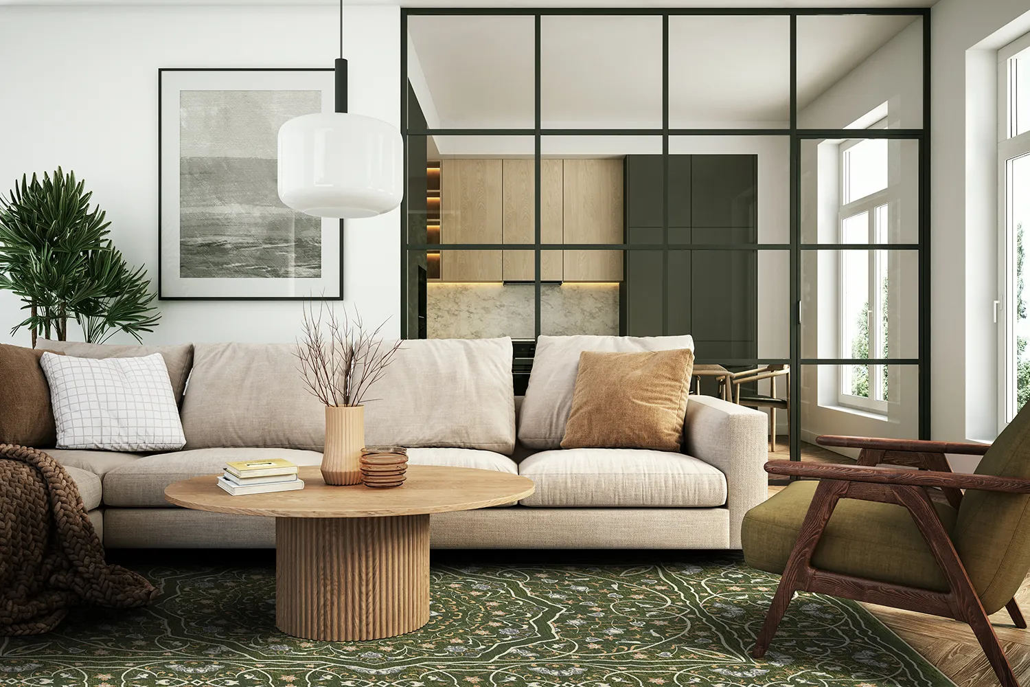 Wilton-tæppe - Yvette (grøn)