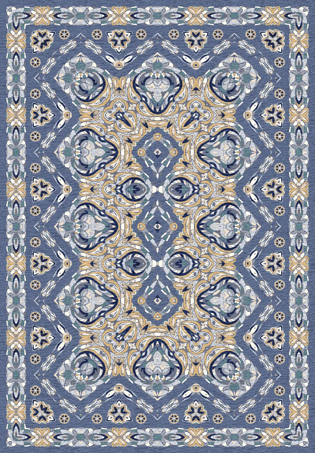 Wilton-tæppe - Henrietta (blå)