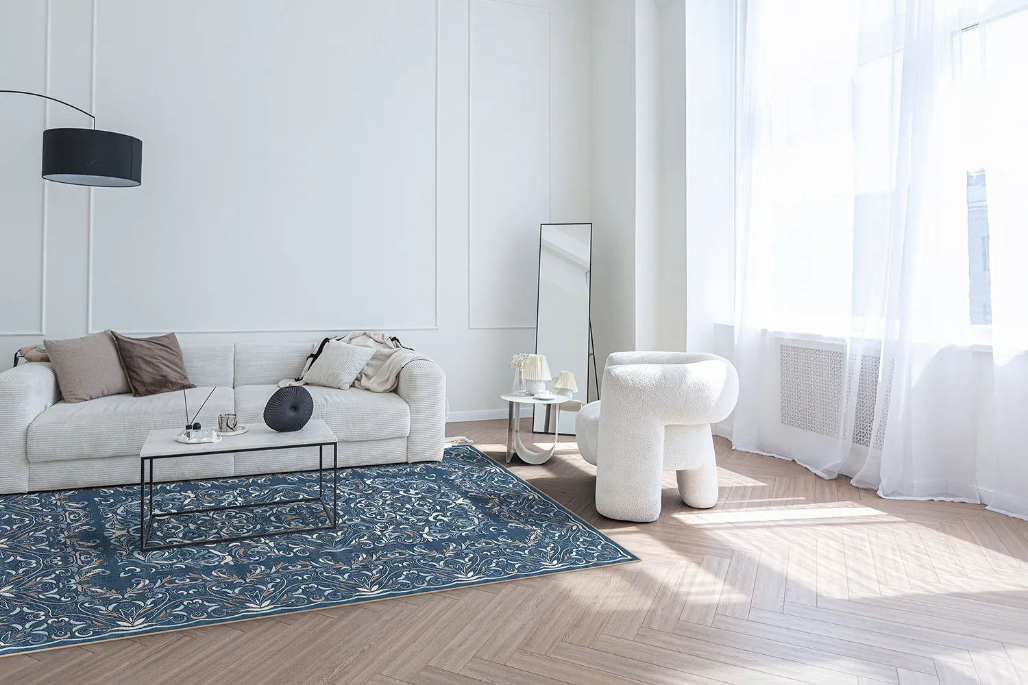 Wilton-tæppe - Cordelia (blå)