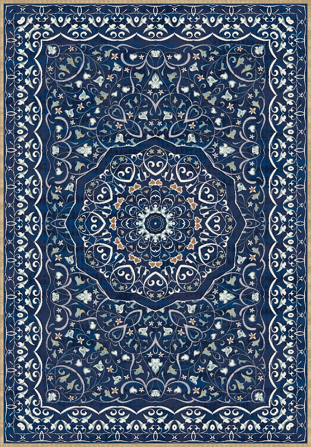 Wilton-tæppe - Theodora (blå)