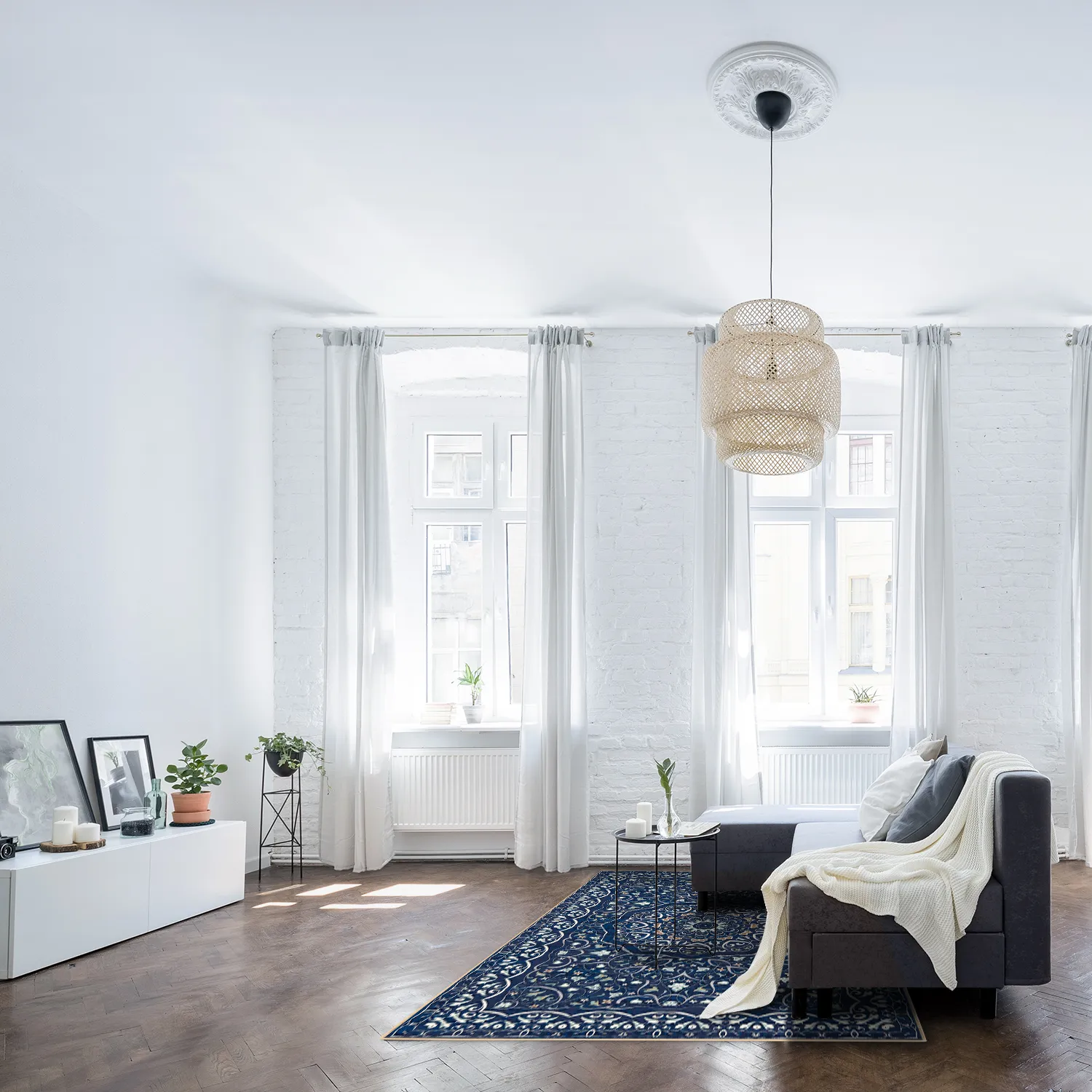 Wilton-tæppe - Theodora (blå)