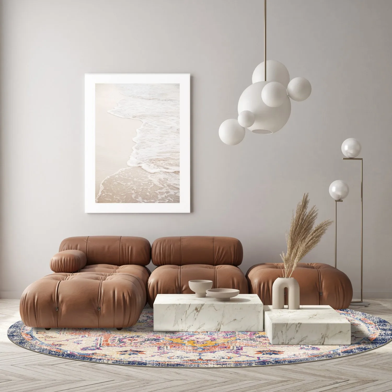 Rundt tæppe - Lamta (multi)