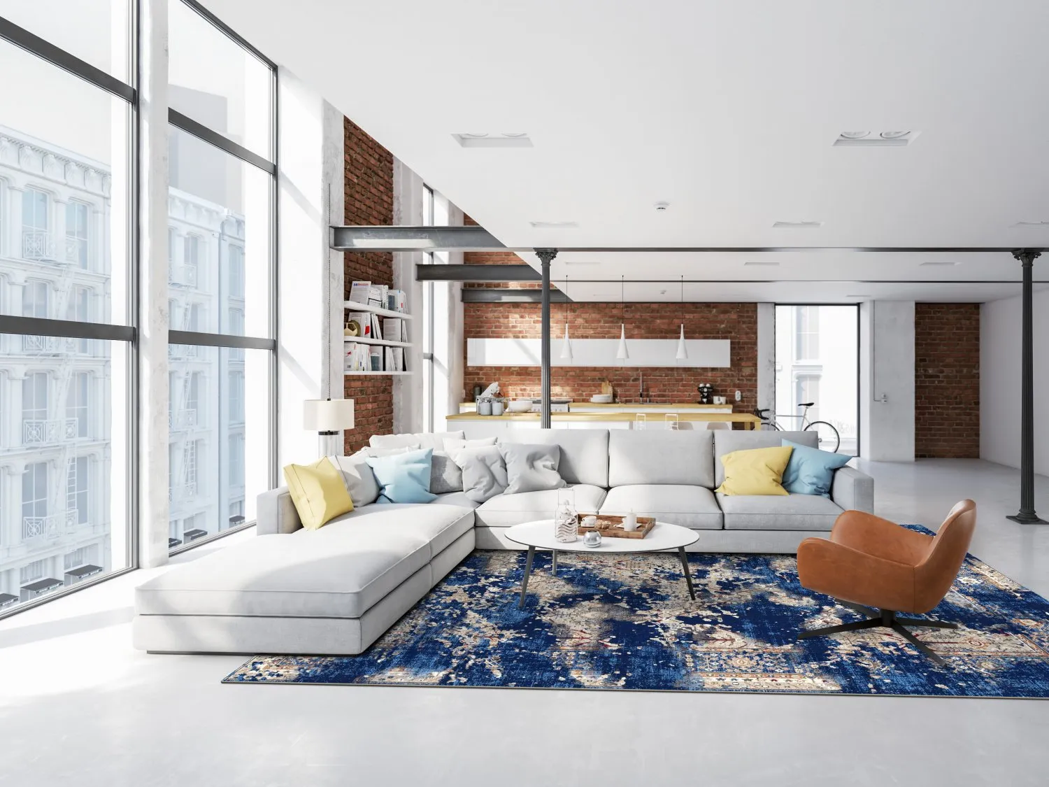 Wilton-tæppe - Temima (blå)