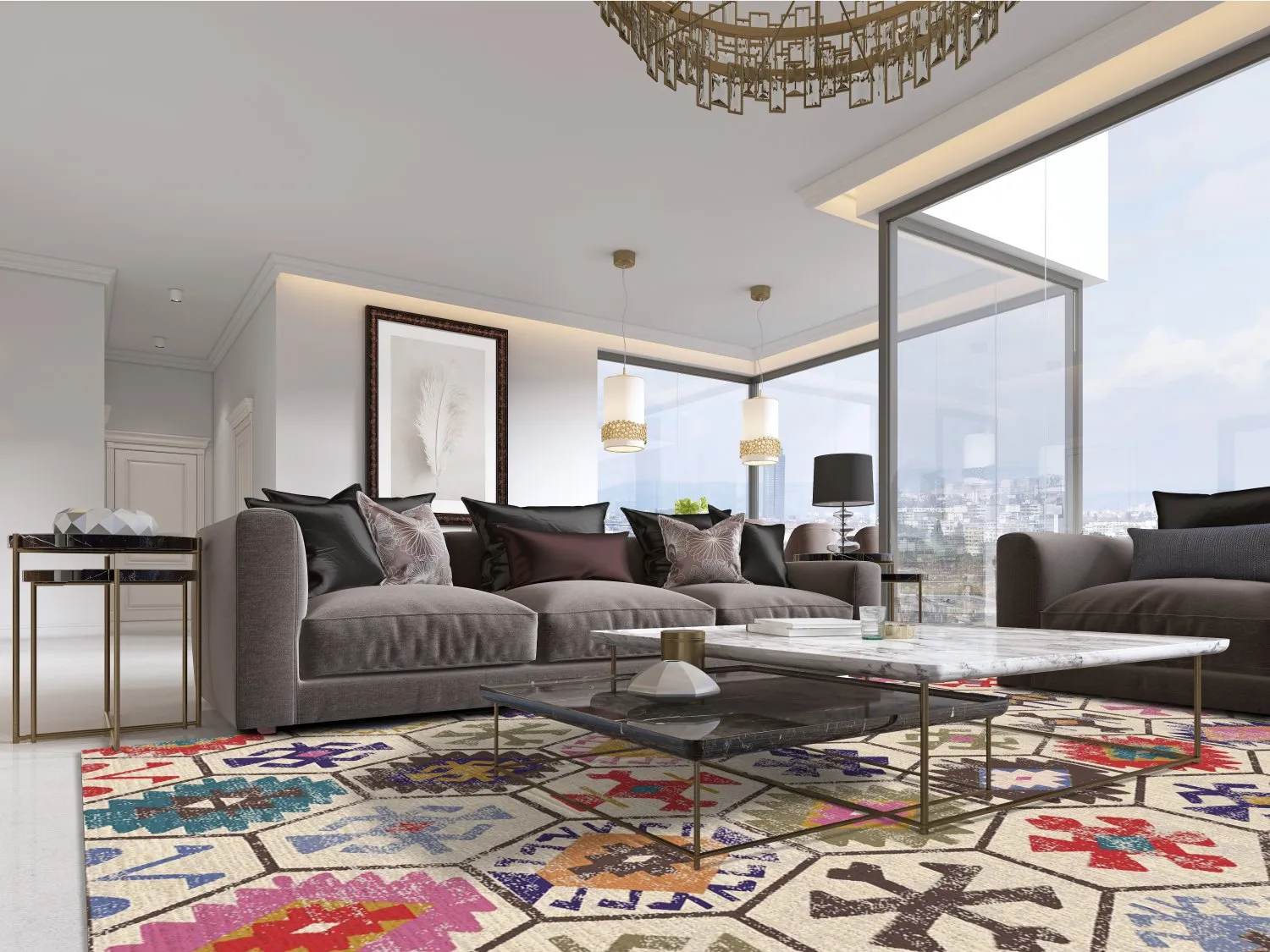 Wilton-tæppe - Kulu (multi)