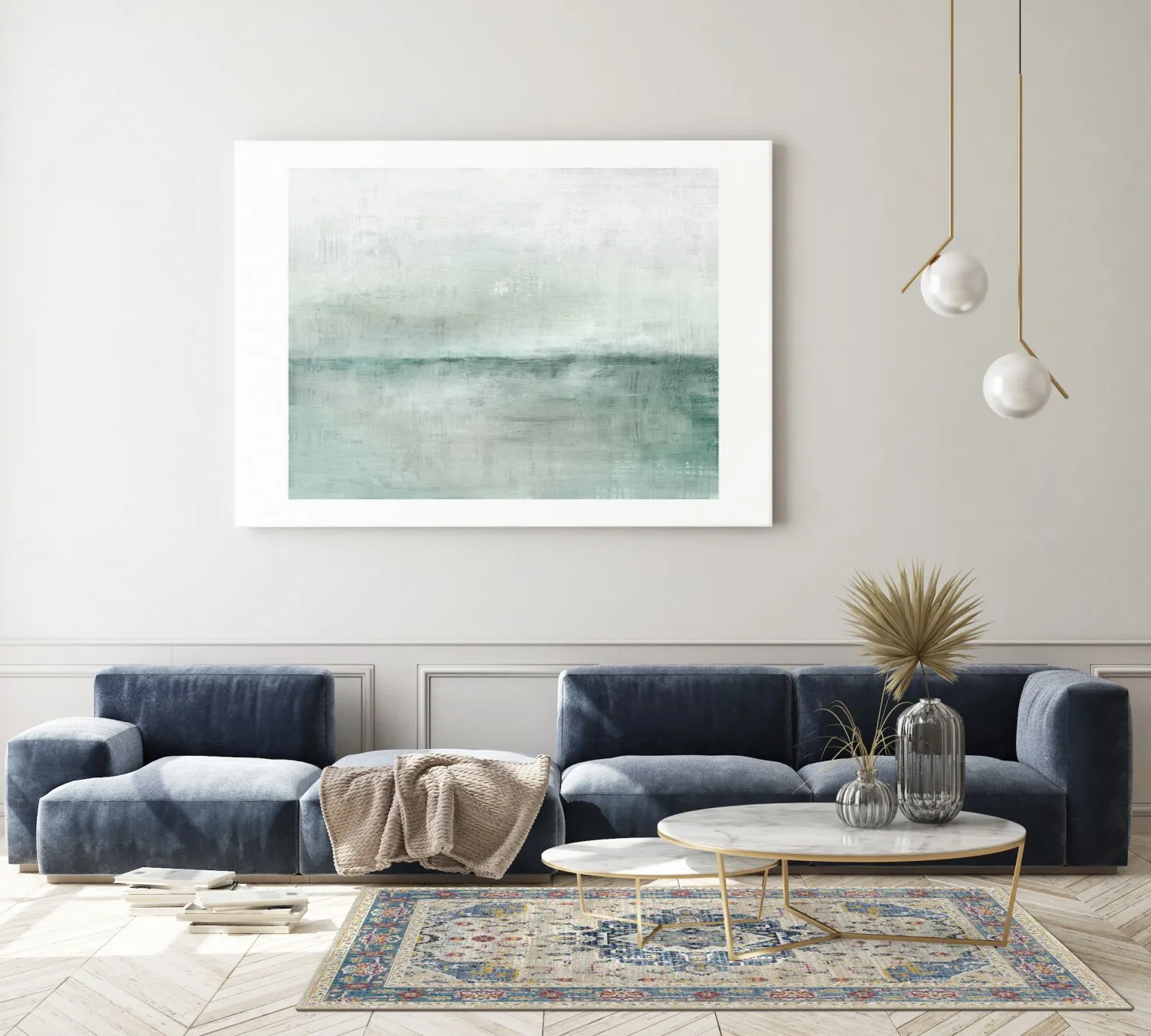 Wilton-tæppe - Siliana (blå)