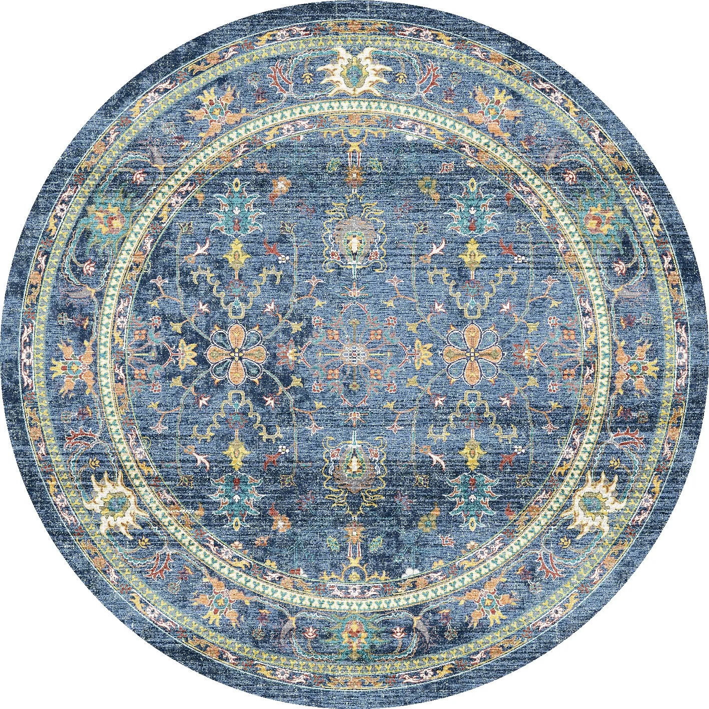 Rundt tæppe - Livley (mørkeblå)