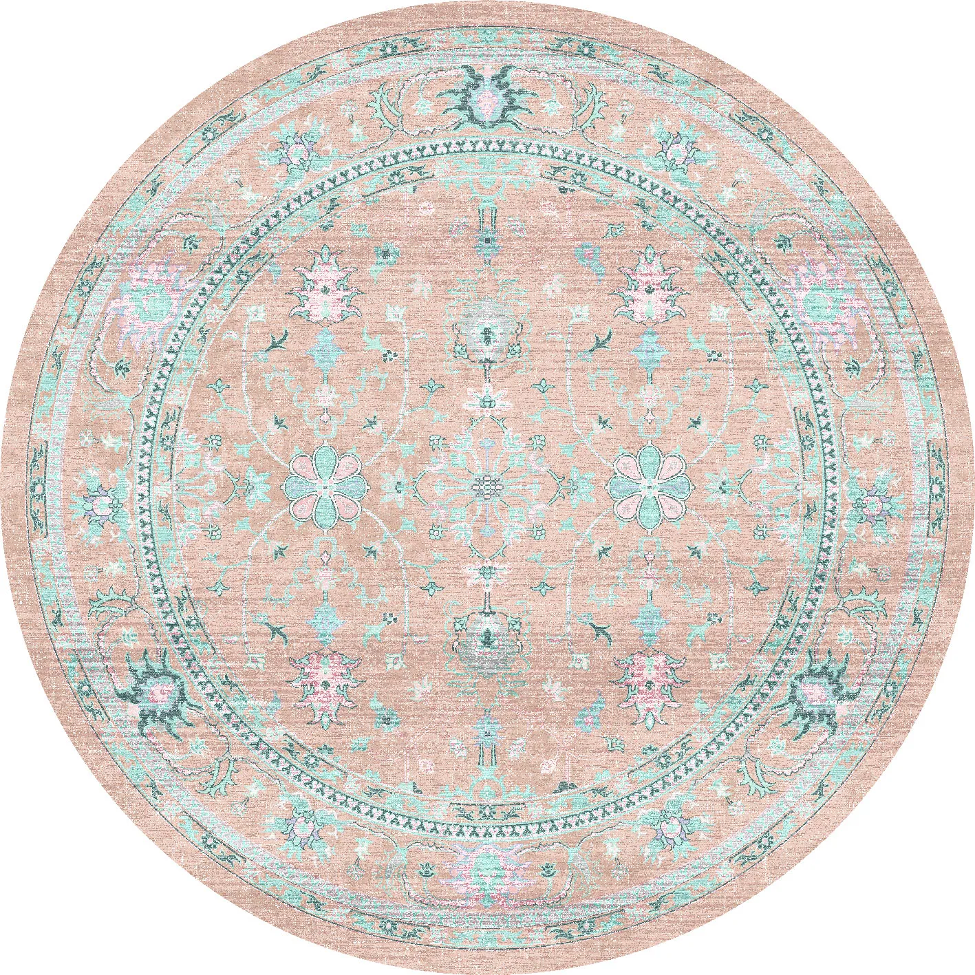 Rundt tæppe - Livley (lyserød)