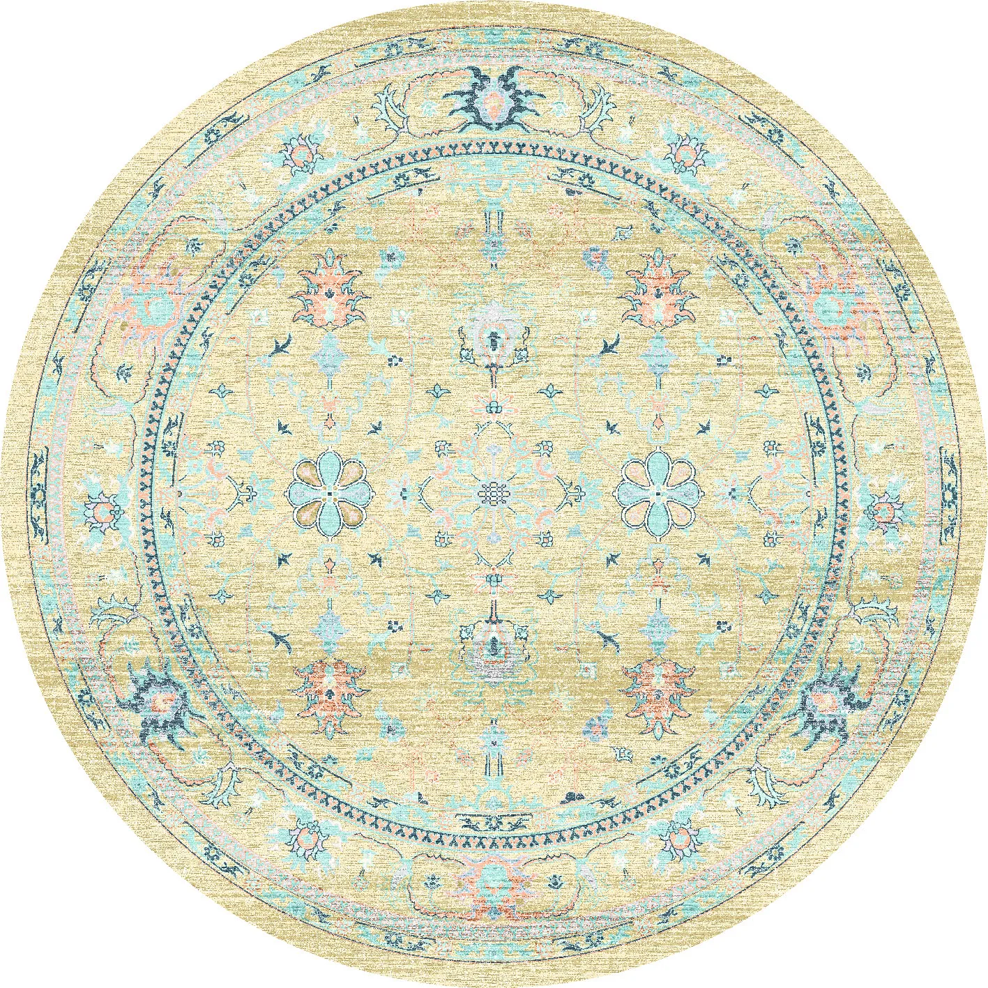 Rundt tæppe - Livley (gul)