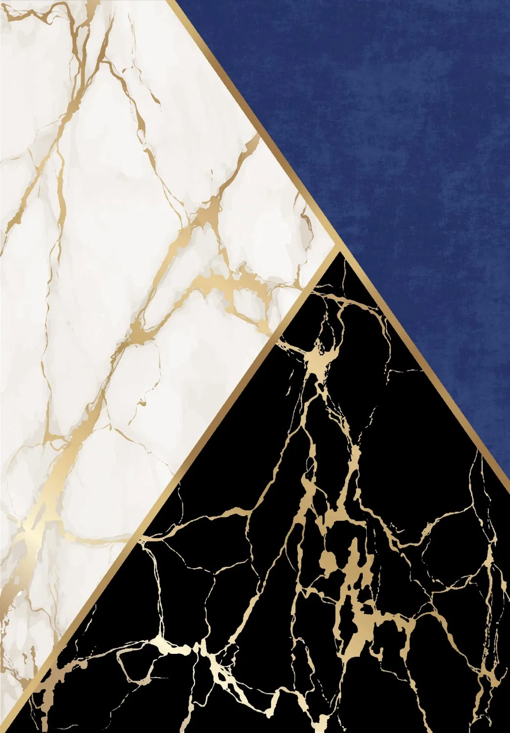 Wilton-tæppe - Canelli (sort/hvid/blå)