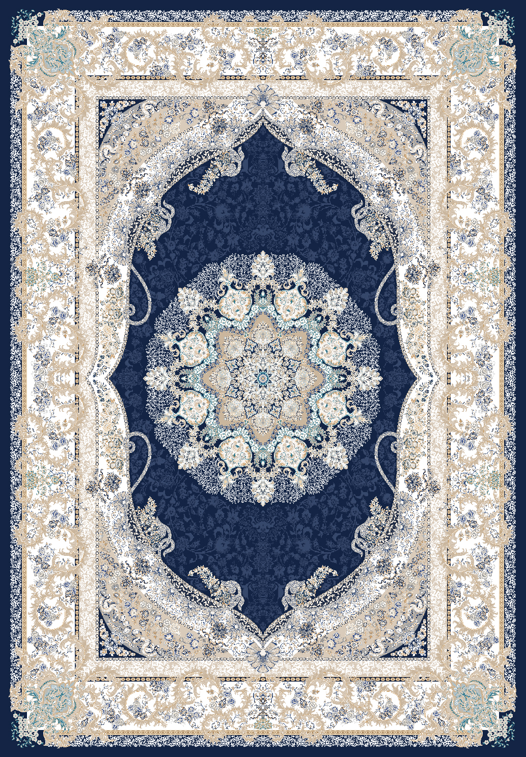 Wilton-tæppe - Asara (blå)
