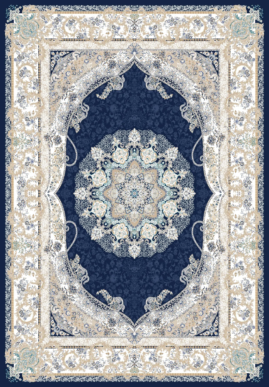 Wilton-tæppe - Asara (blå)