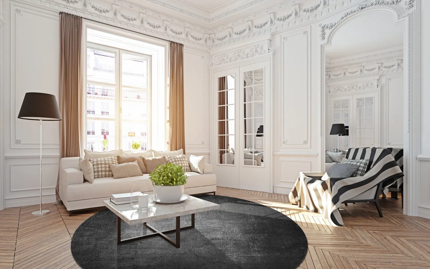 Rundt tæppe - Serifos (mørkegrå)