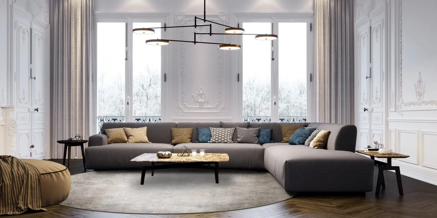 Rundt tæppe - Riano (grå)