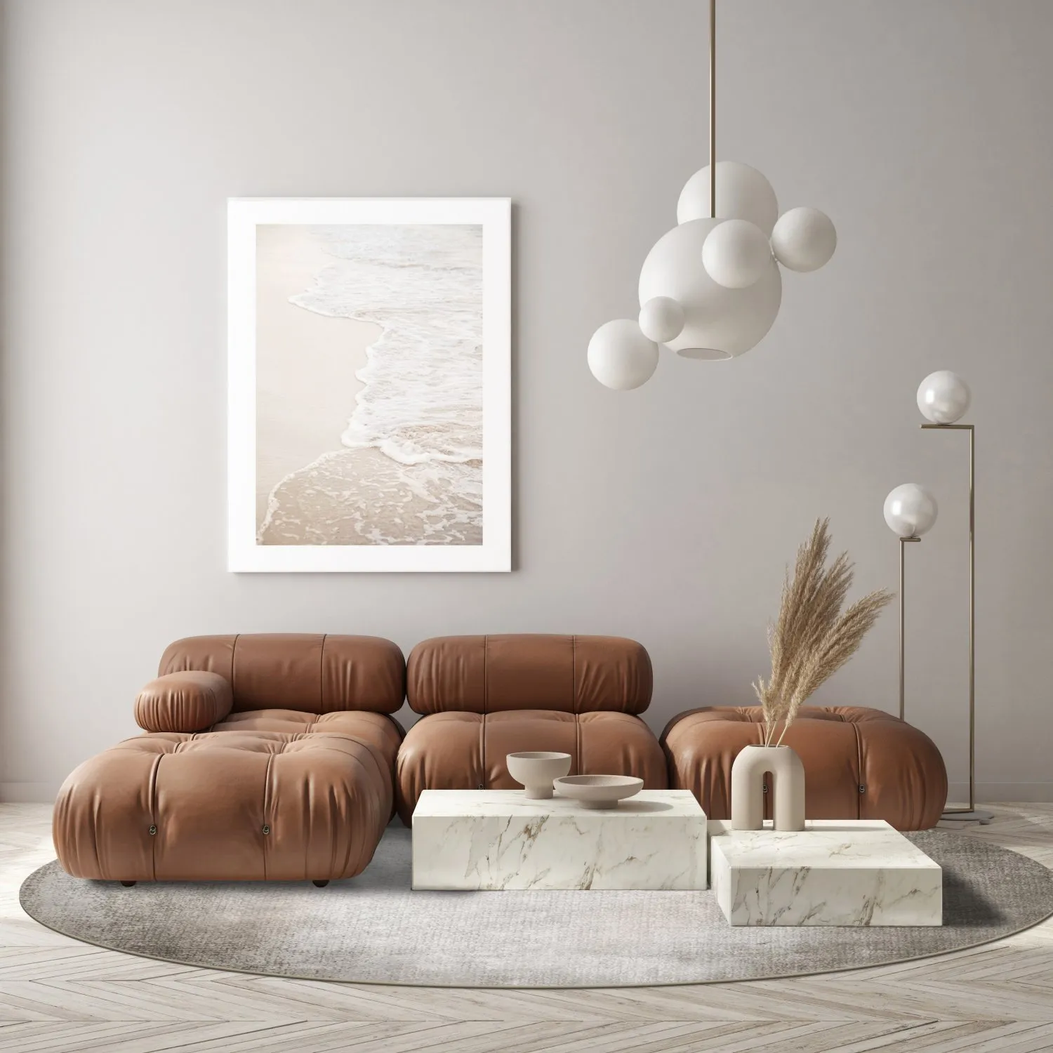 Rundt tæppe - Riano (grå)