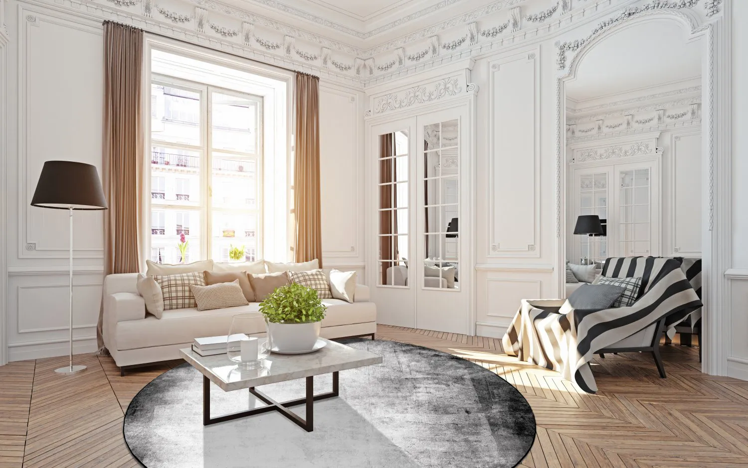 Rundt tæppe - Rosia (grå)