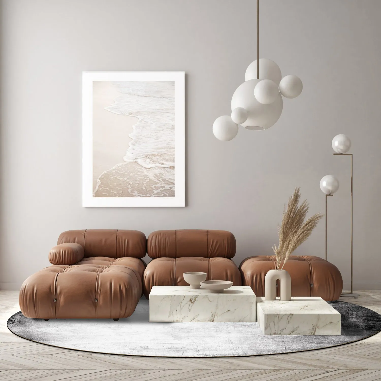 Rundt tæppe - Rosia (grå)